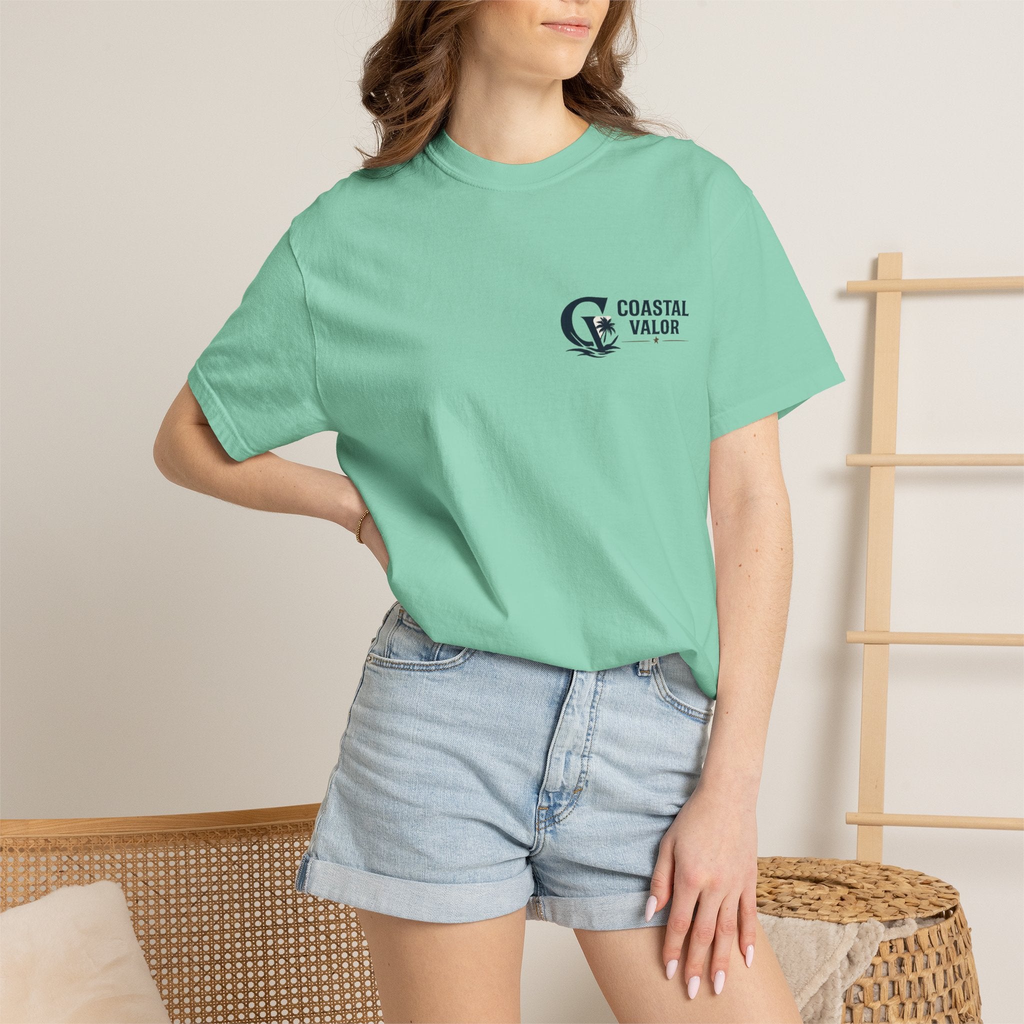 Coastal Valor T-Shirt | beach palm anchor graphic