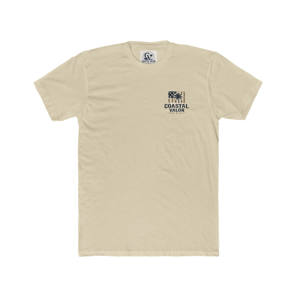 Coastal Valor Tee — "Built for the Water" Beach Palm Flag T-Shirt