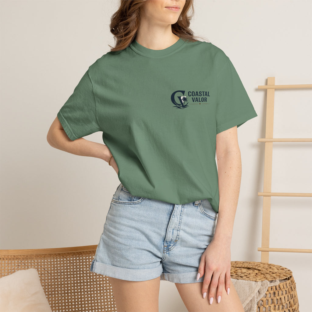 Coastal Valor T-Shirt | beach palm anchor graphic