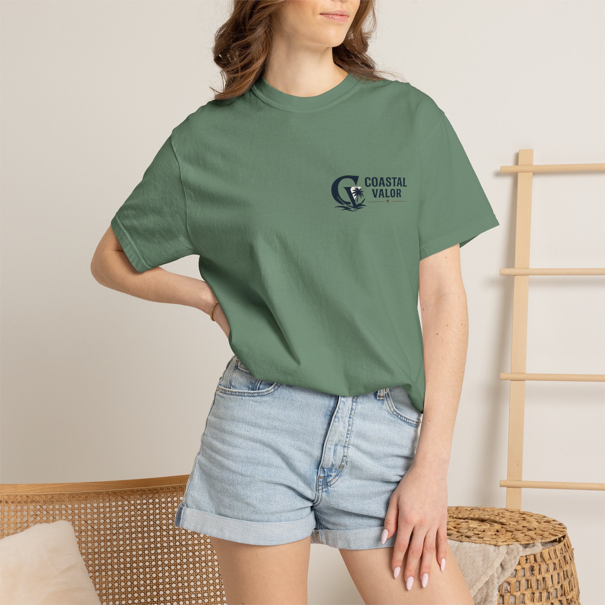 Coastal Valor T-Shirt | beach palm anchor graphic
