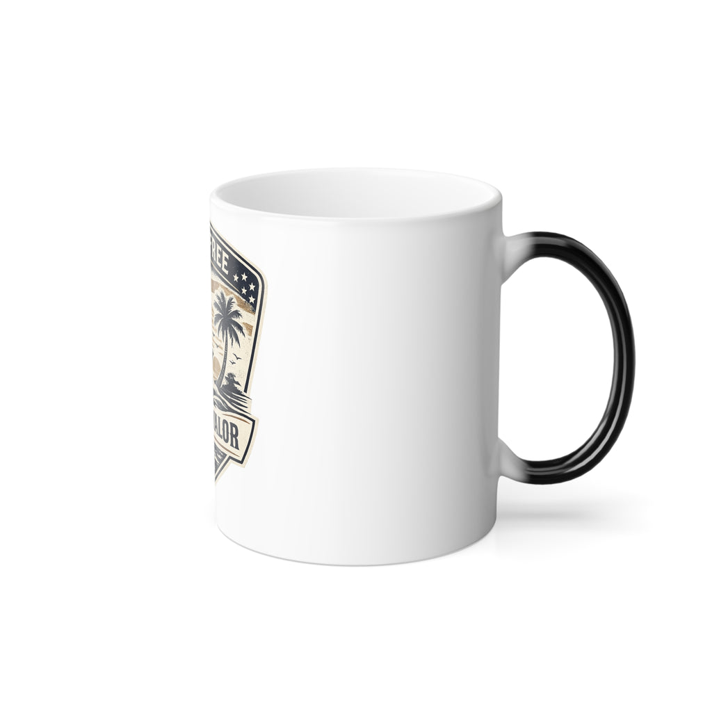 Color-Changing Mug — "Salty & Free" Coastal Valor Beach Coffee Cup, 11oz