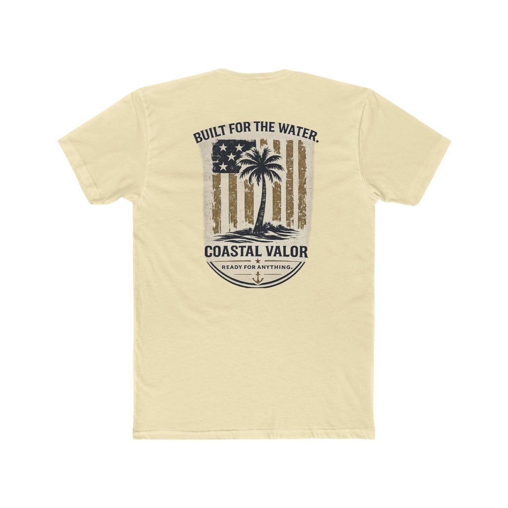 Coastal Valor Tee — "Built for the Water" Beach Palm Flag T-Shirt