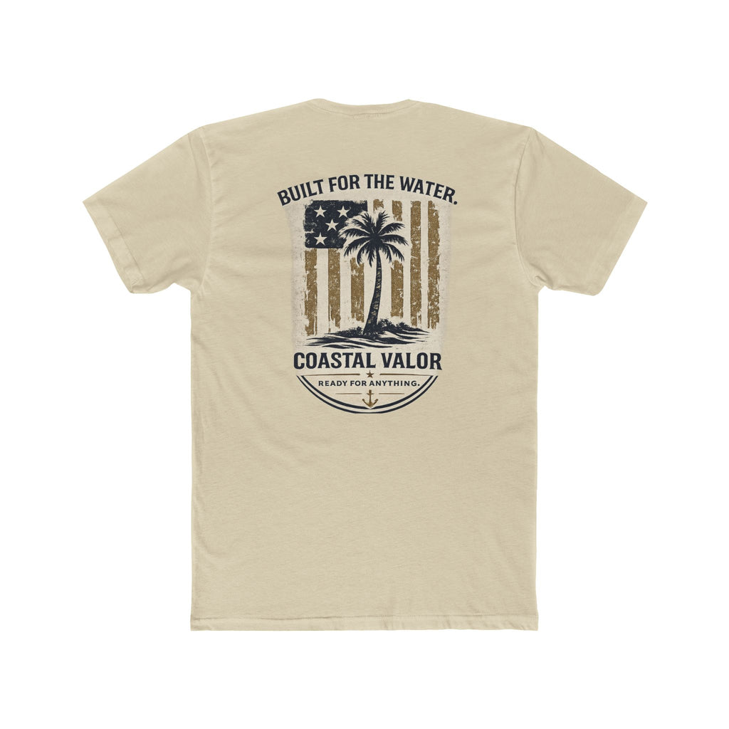 Coastal Valor Tee — "Built for the Water" Beach Palm Flag T-Shirt