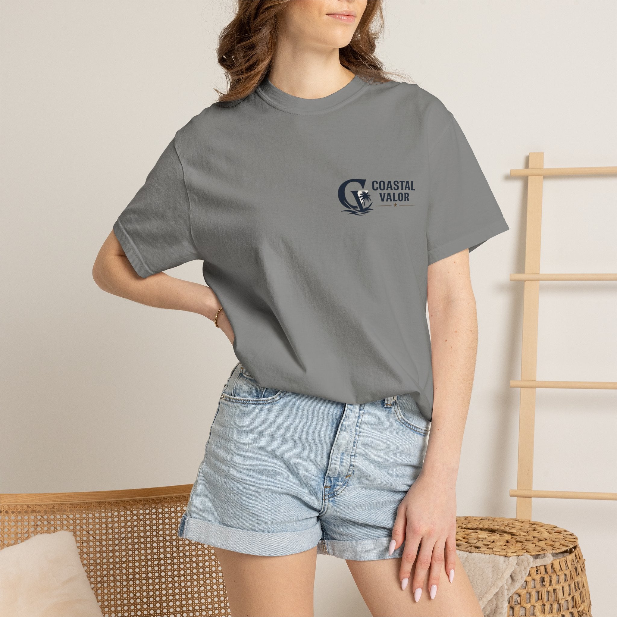 Coastal Valor T-Shirt | beach palm anchor graphic